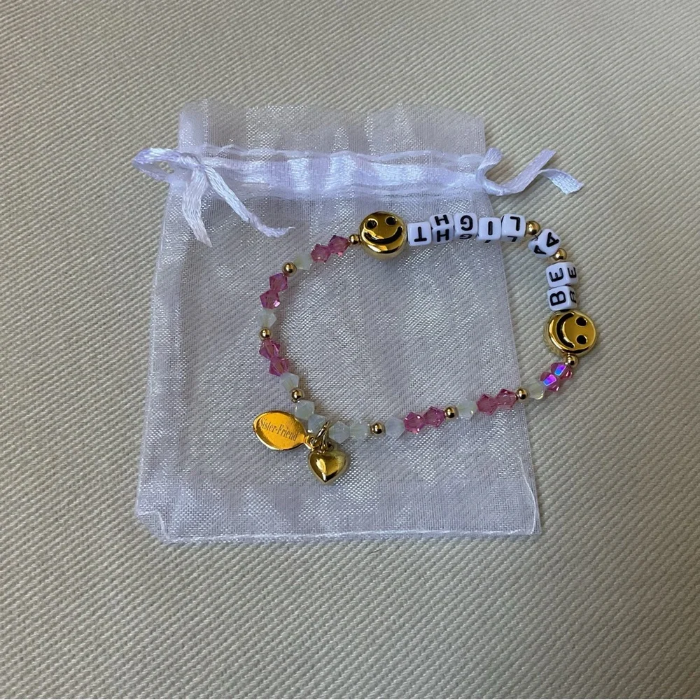 “ Be A Light” Stretch Bracelet with Smiley Faces